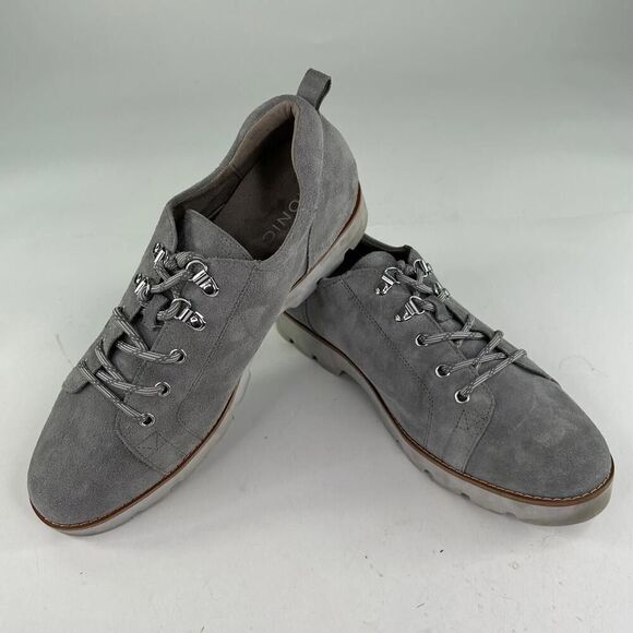 Vionic Ballari Gray Suede Oxfords Shoes US 9.5 Womens Lace-Up Combat Shoe - Picture 3 of 10
